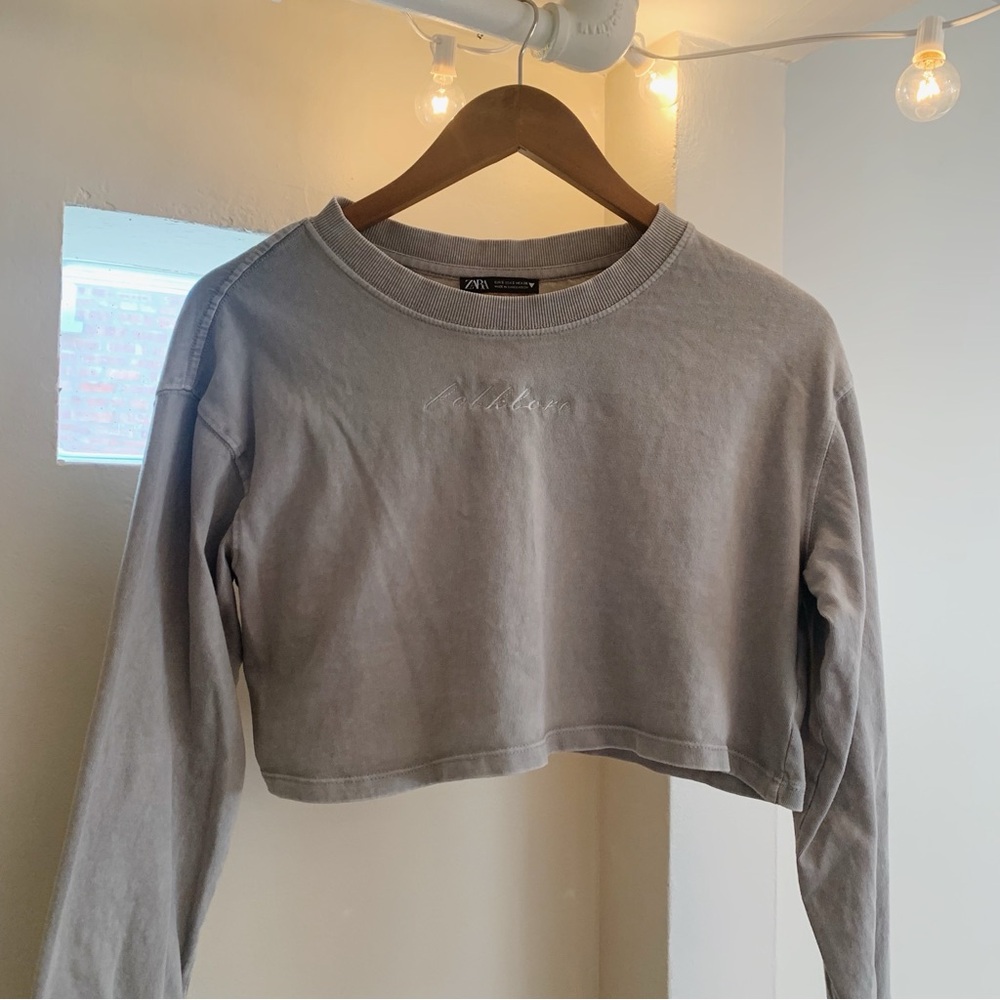 Zara Folklore Taylor Swift Embroidered Long Sleeve Shirt